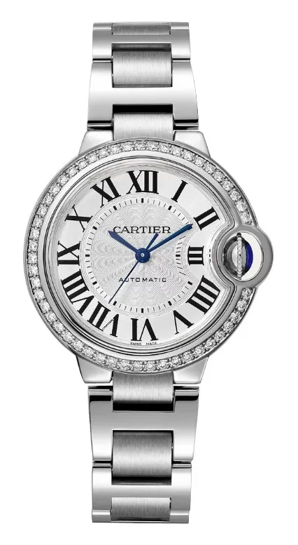 Cartier Ballon Bleu 33mm Diamond Bezel Watch