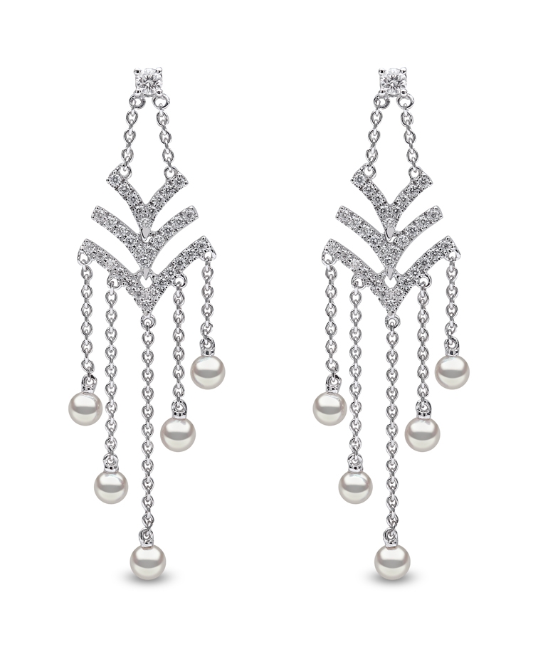 Yoko 18ct White Gold Pearl & 0.41ct Diamond Earrings