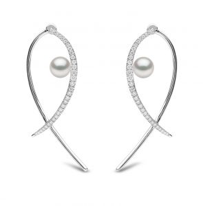 Yoko 18ct White Gold Pearl & 0.54ct Diamond Earrings