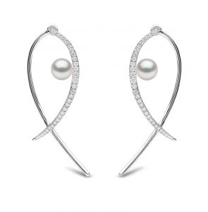 Yoko 18ct White Gold Pearl & 0.54ct Diamond Earrings