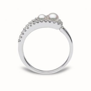 Yoko 18ct White Gold Akoya Pearl & 0.28t Diamond Ring