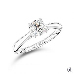 Platinum 0.90ct Brilliant Cut Diamond Open Tulip Solitaire Ring