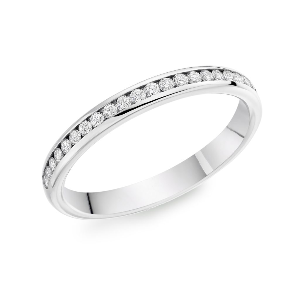 Platinum 0.31ct Brilliant Cut Diamond Wedding Ring