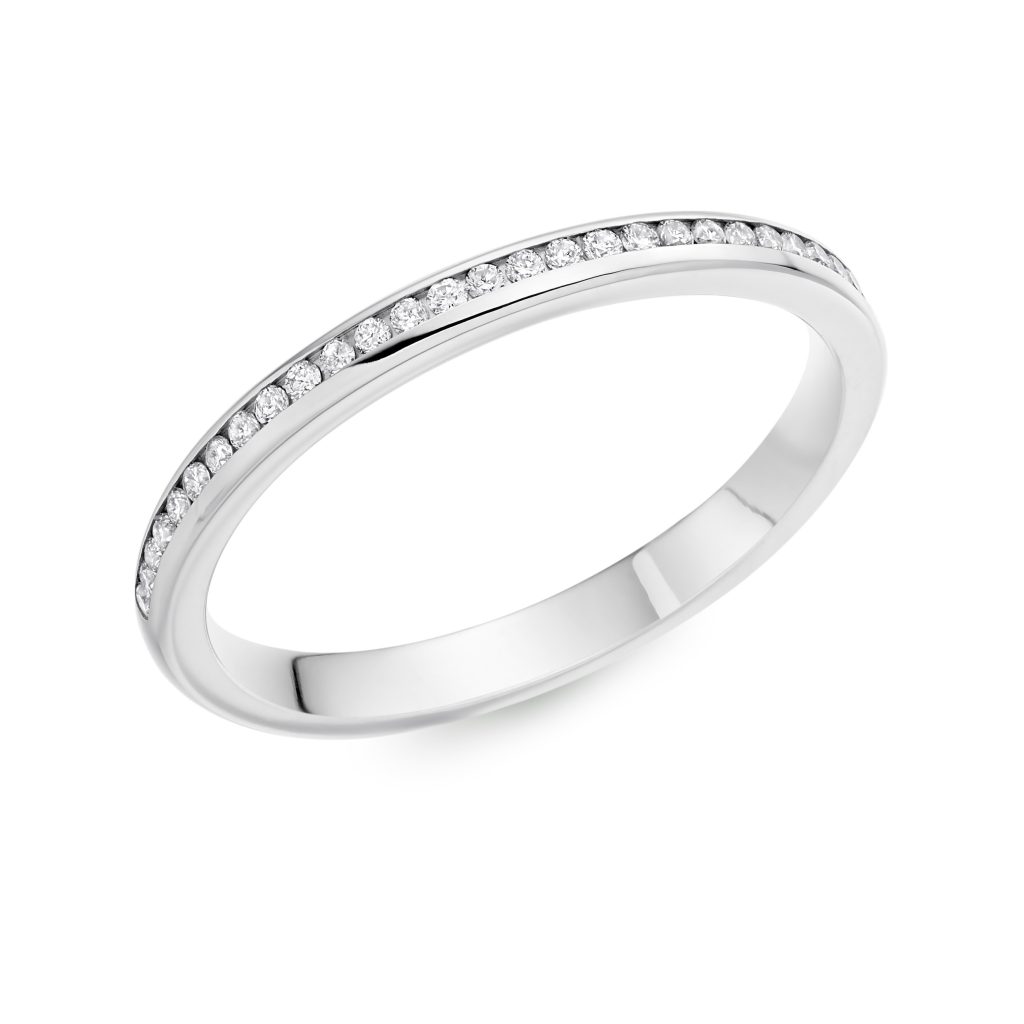 Platinum 0.11ct Brilliant Cut Diamond Wedding Ring