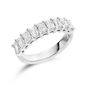 Platinum 2.00ct Emerald Cut Diamond Eternity Ring
