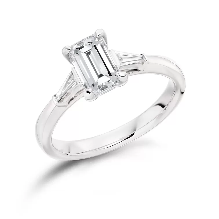 Platinum 1.00ct Emerald Cut Diamond Ring