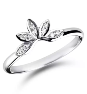 Platinum 0.08ct Diamond Set Wedding Ring. 