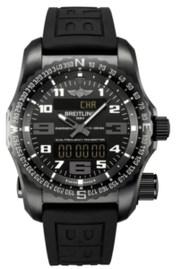 Breitling Emergency DLC-Coated Titanium-Rubber with Push Button Folding Clasp