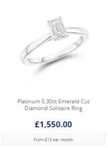 platinum emerald cut ring