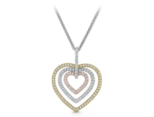 18ct Gold Heart 0.37ct Diamond Drop Pendant