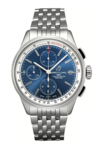Breitling Premier Chronograph 42 Silver with blue dial