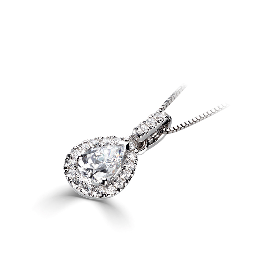 Fantastic Pear Diamond Necklace Platinum 2.39Ct