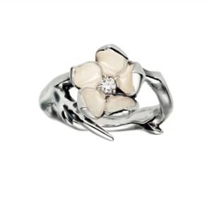 Shaun Leane Cherry Blossom Silver & Diamond Flower Ring