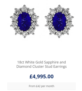 18ct White Gold Sapphire and Diamond Cluster Stud Earrings