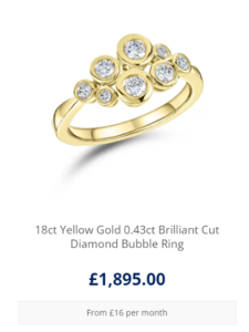 18ct Yellow Gold 0.43ct Brilliant Cut Diamond Bubble Ring