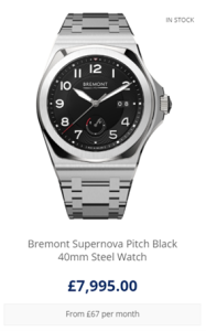 Bremont Supernova Pitch Black 40mm Steel Watch
