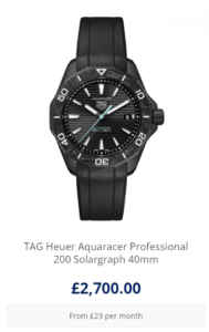 TAG Heuer Aquaracer Professional 200 Solargraph black