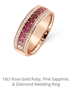 rose gold ruby pink ring