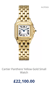 Cartier Panthere Yellow Gold Small Watch