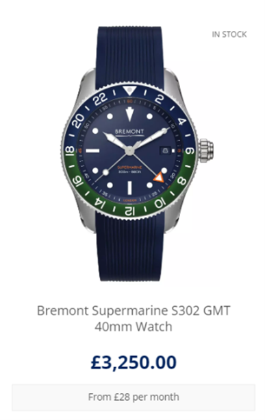 Bremont Supermarine S302 GMT 40mm Watch