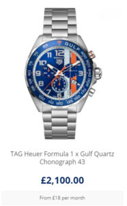 TAG Heuer Formula 1 Gulf watch