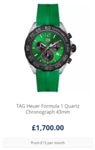 TAG Heuer Formula 1 green watch