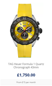 TAG Heuer Formula 1 yellow watch